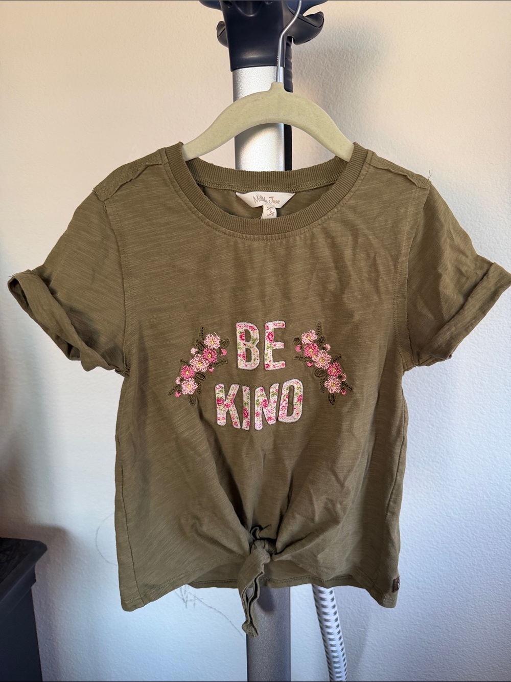 Matilda Jane Olive Green Floral 'Be Kind' Tie Front Tee